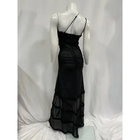 Jaded London Maxi 'Fatale' Black Polyester Dress Size  2 - Picture 3 of 5